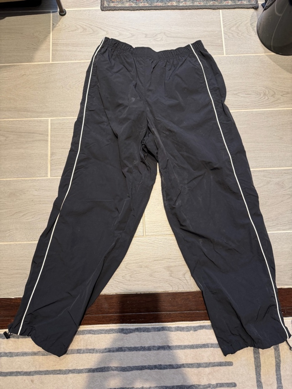 Grayson Threads Black Joggers with White Side Piping